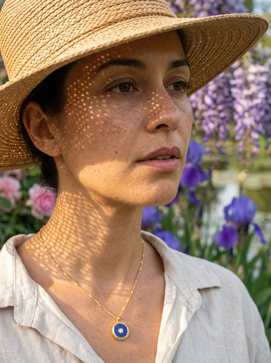 Portrait lifestyle avec bijou en lumière naturelle
